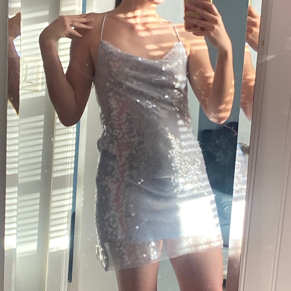 wild fable Pale Blue Sequin Mini Slip Dress